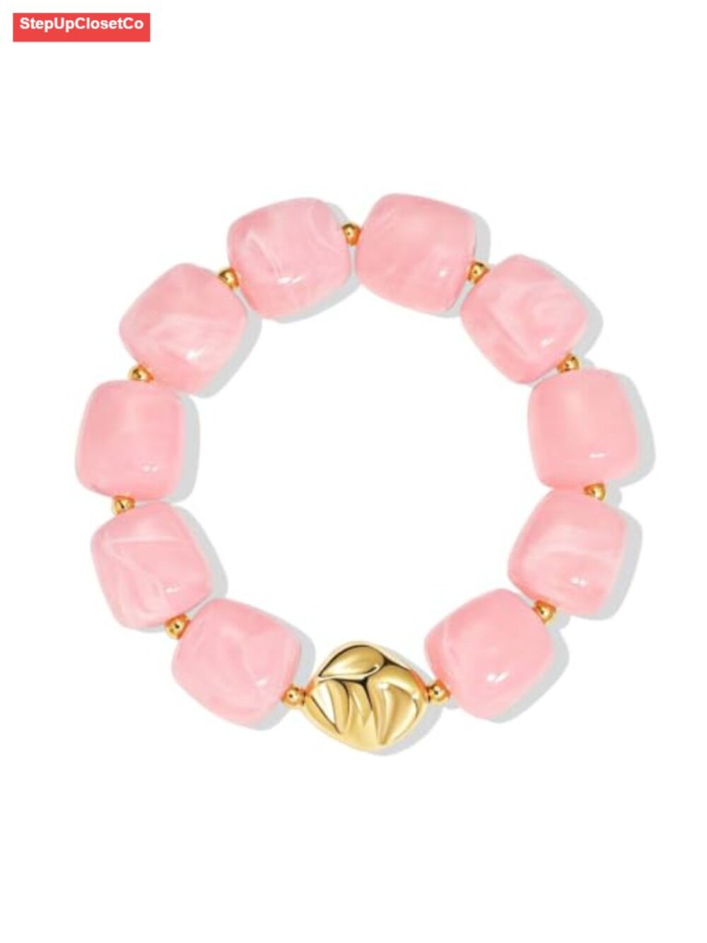 Resin Bead Bracelet for Women Elastic Stretch Chunky Boho Summer Jewelry